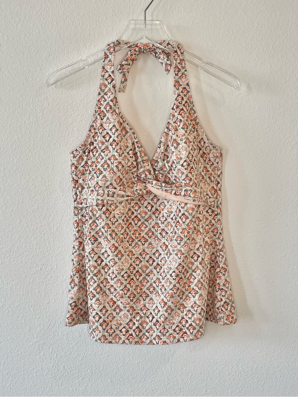 Garnet Hill Halter Swimsuit Top Orange
